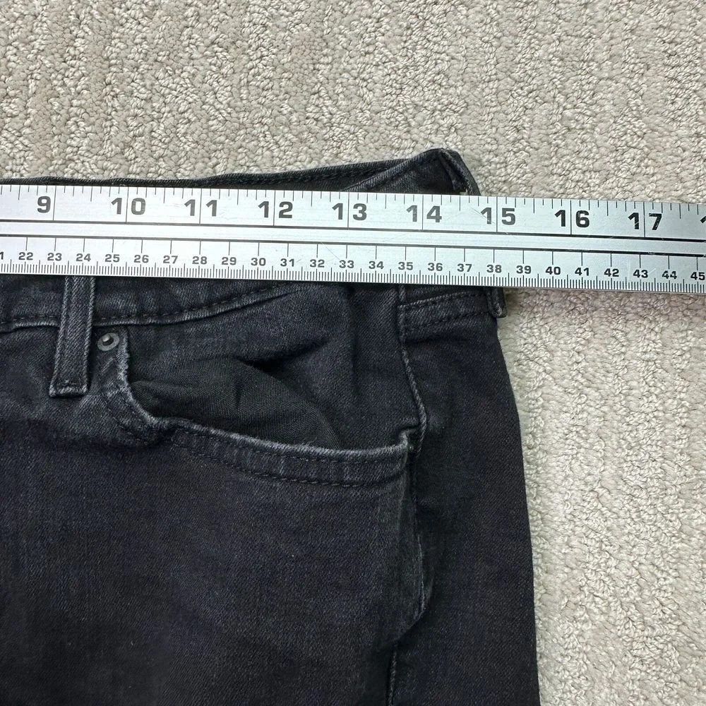 Levis 711 Jeans Women Black Distressed Skinny Slim Mid-Rise Denim Pants Size 30 - Picture 2 of 12